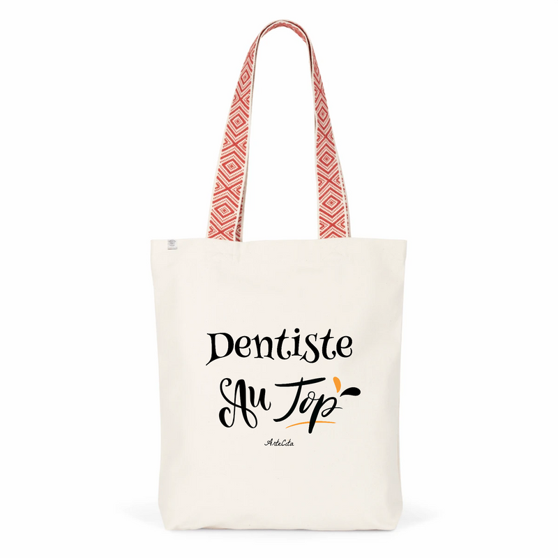 Cadeau anniversaire : Tote Bag Premium - Dentiste au Top - 2 Coloris - Cadeau Durable - Cadeau Personnalisable - Cadeaux-Positifs.com -Unique-Rouge-