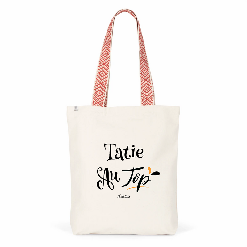 Cadeau anniversaire : Tote Bag Premium - Tatie au Top - 2 Coloris - Cadeau Durable - Cadeau Personnalisable - Cadeaux-Positifs.com -Unique-Rouge-