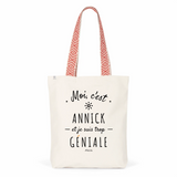 Tote Bag Premium - Annick est trop Géniale - 2 Coloris - Cadeau Durable - Cadeau Personnalisable - Cadeaux-Positifs.com -Unique-Rouge-