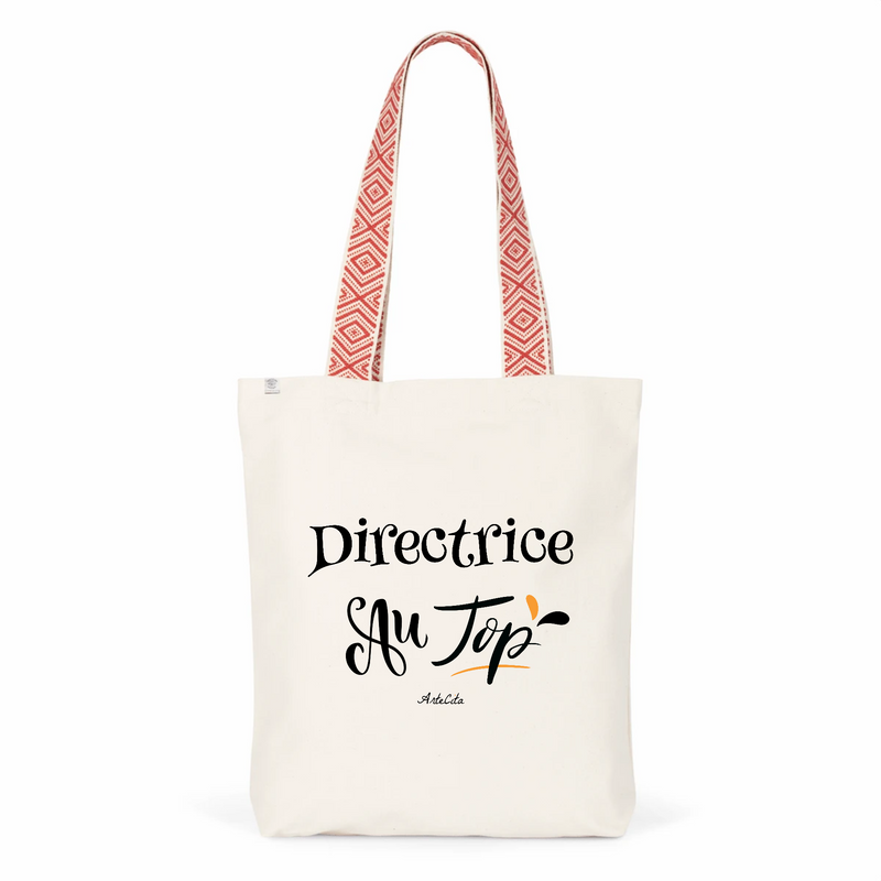 Cadeau anniversaire : Tote Bag Premium - Directrice au Top - 2 Coloris - Cadeau Durable - Cadeau Personnalisable - Cadeaux-Positifs.com -Unique-Rouge-