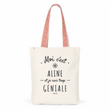 Tote Bag Premium - Aline est trop Géniale - 2 Coloris - Cadeau Durable - Cadeau Personnalisable - Cadeaux-Positifs.com -Unique-Rouge-