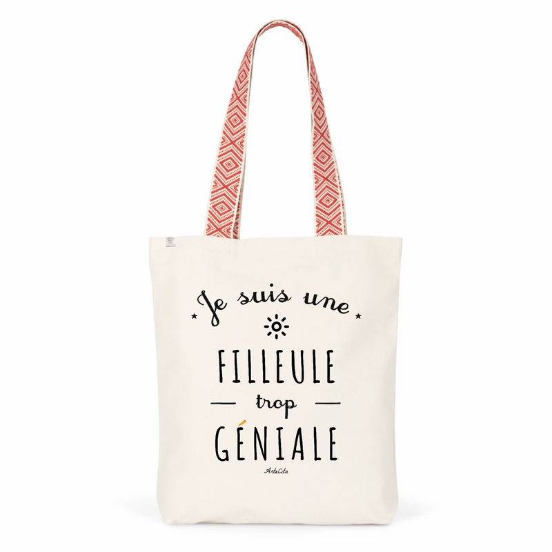 Cadeau anniversaire : Tote Bag Premium - Filleule trop Géniale - 2 Coloris - Cadeau Durable - Cadeau Personnalisable - Cadeaux-Positifs.com -Unique-Rouge-