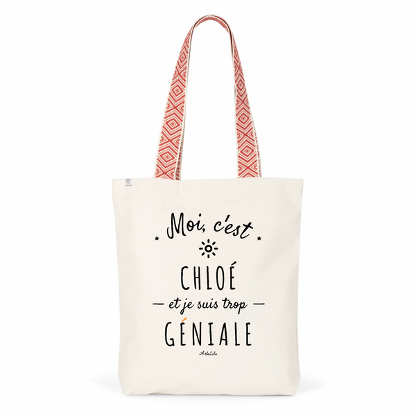 Tote Bag Premium - Chloé est trop Géniale - 2 Coloris - Cadeau Durable - Cadeau Personnalisable - Cadeaux-Positifs.com -Unique-Rouge-