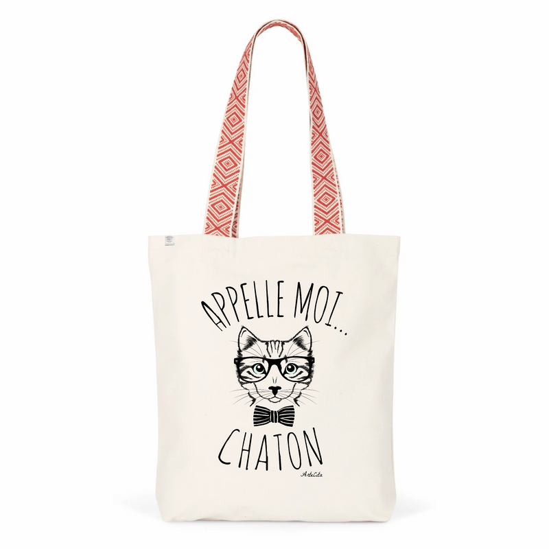 Cadeau anniversaire : Tote Bag Premium - Appelle-moi Chaton - 2 Coloris - Cadeau Durable - Cadeau Personnalisable - Cadeaux-Positifs.com -Unique-Rouge-