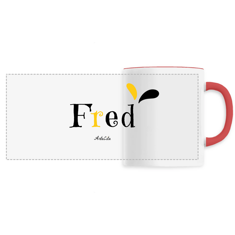 Cadeau anniversaire : Mug - Fred - 6 Coloris - Cadeau Original - Cadeau Personnalisable - Cadeaux-Positifs.com -Unique-Rouge-