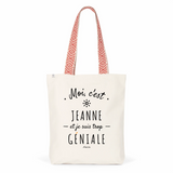 Tote Bag Premium - Jeanne est trop Géniale - 2 Coloris - Cadeau Durable - Cadeau Personnalisable - Cadeaux-Positifs.com -Unique-Rouge-