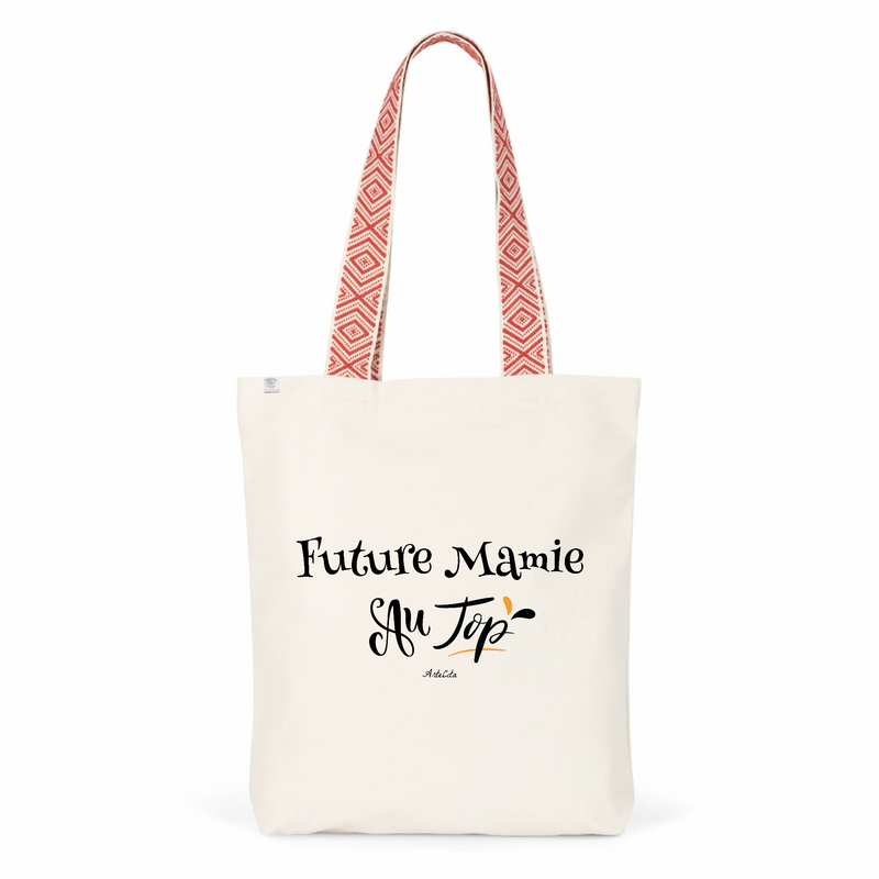 Cadeau anniversaire : Tote Bag Premium - Future Mamie au Top - 2 Coloris - Cadeau Durable - Cadeau Personnalisable - Cadeaux-Positifs.com -Unique-Rouge-