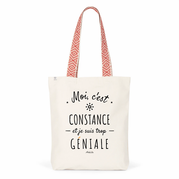 Tote Bag Premium - Constance est trop Géniale - 2 Coloris - Cadeau Durable - Cadeau Personnalisable - Cadeaux-Positifs.com -Unique-Rouge-