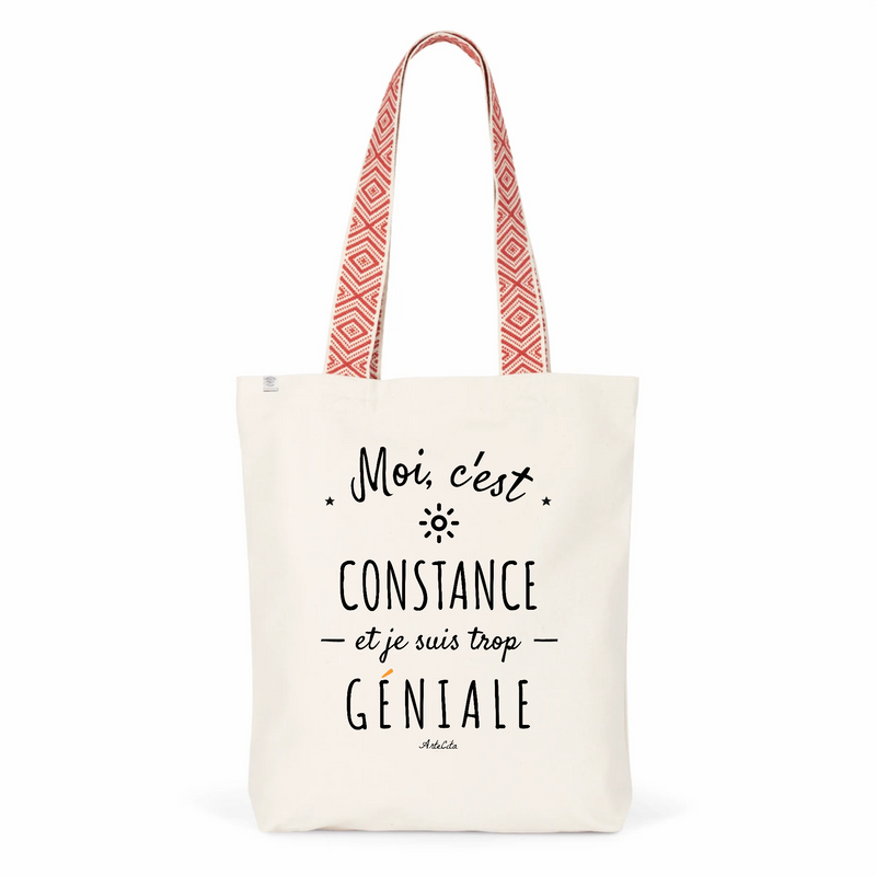 Cadeau anniversaire : Tote Bag Premium - Constance est trop Géniale - 2 Coloris - Cadeau Durable - Cadeau Personnalisable - Cadeaux-Positifs.com -Unique-Rouge-