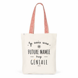 Tote Bag Premium - Future Mamie trop Géniale - 2 Coloris - Cadeau Durable - Cadeau Personnalisable - Cadeaux-Positifs.com -Unique-Rouge-