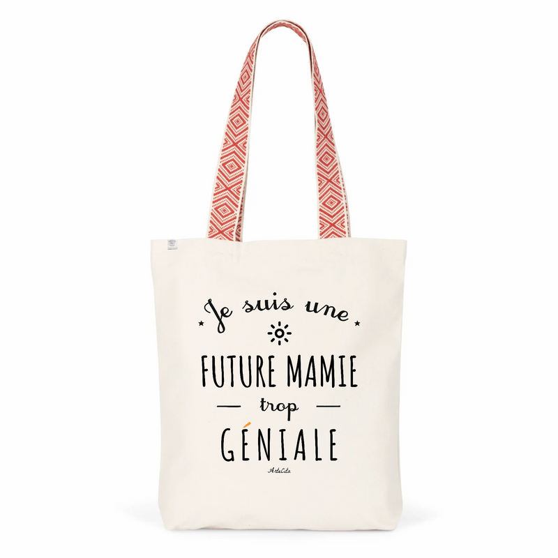 Cadeau anniversaire : Tote Bag Premium - Future Mamie trop Géniale - 2 Coloris - Cadeau Durable - Cadeau Personnalisable - Cadeaux-Positifs.com -Unique-Rouge-