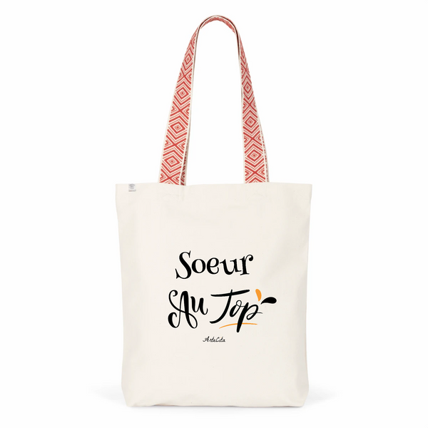 Tote Bag Premium - Soeur au Top - 2 Coloris - Cadeau Durable - Cadeau Personnalisable - Cadeaux-Positifs.com -Unique-Rouge-