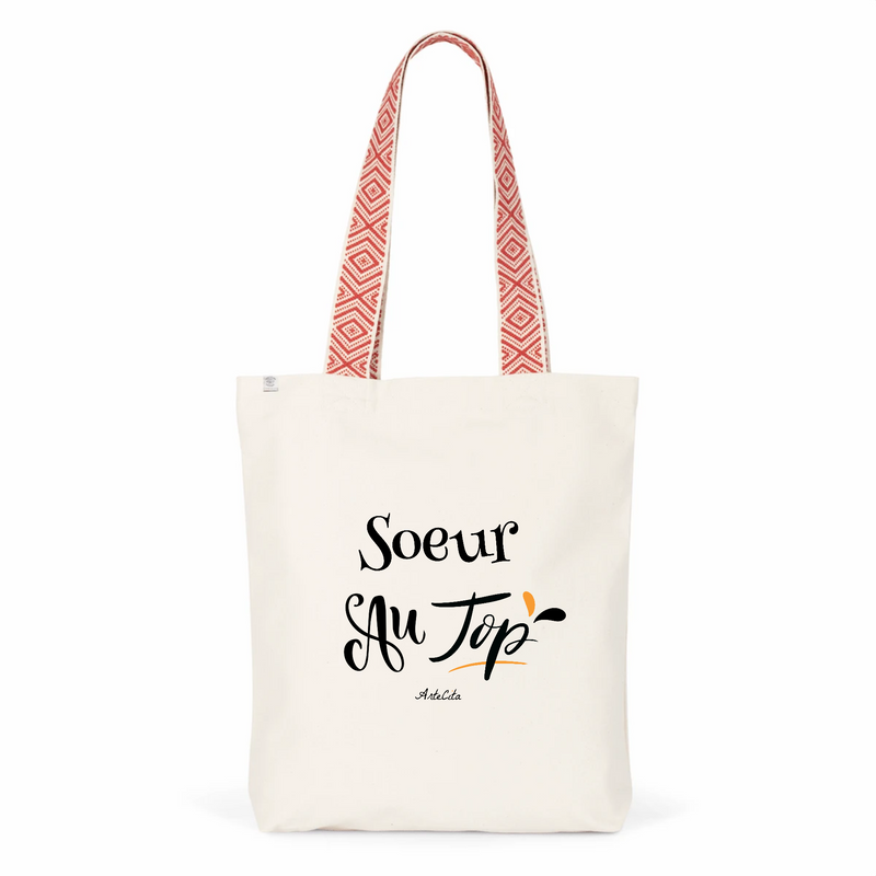 Cadeau anniversaire : Tote Bag Premium - Soeur au Top - 2 Coloris - Cadeau Durable - Cadeau Personnalisable - Cadeaux-Positifs.com -Unique-Rouge-