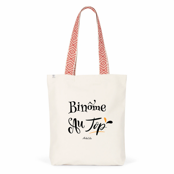 Tote Bag Premium - Binôme au Top - 2 Coloris - Cadeau Durable - Cadeau Personnalisable - Cadeaux-Positifs.com -Unique-Rouge-