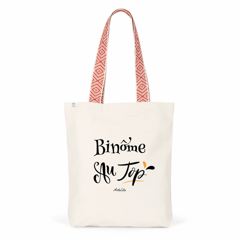 Cadeau anniversaire : Tote Bag Premium - Binôme au Top - 2 Coloris - Cadeau Durable - Cadeau Personnalisable - Cadeaux-Positifs.com -Unique-Rouge-
