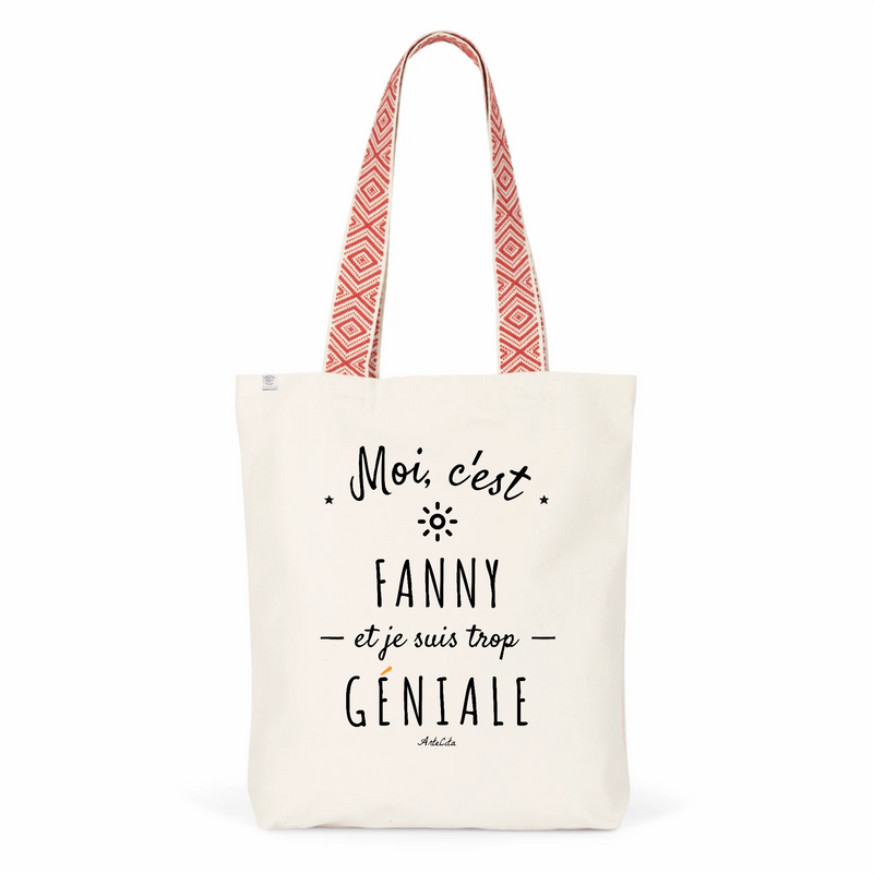 Cadeau anniversaire : Tote Bag Premium - Fanny est trop Géniale - 2 Coloris - Cadeau Durable - Cadeau Personnalisable - Cadeaux-Positifs.com -Unique-Rouge-