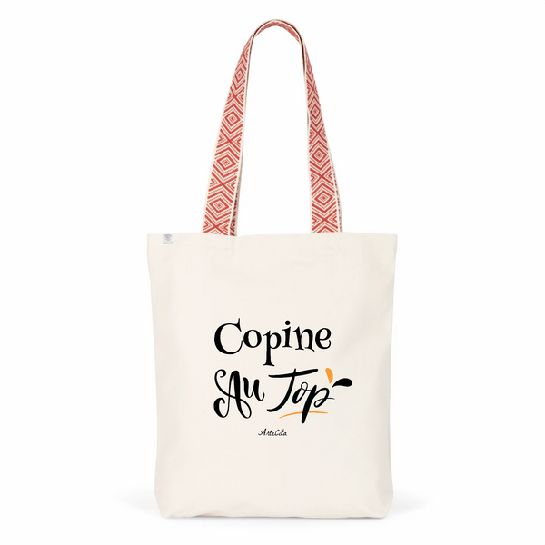 Tote Bag Premium - Copine au Top - 2 Coloris - Cadeau Durable - Cadeau Personnalisable - Cadeaux-Positifs.com -Unique-Rouge-