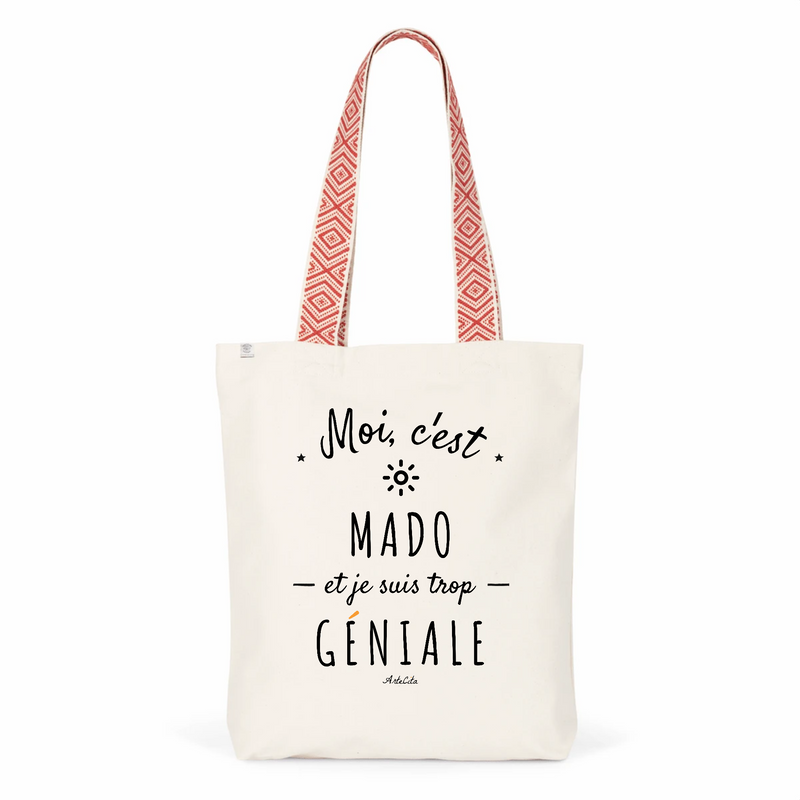 Cadeau anniversaire : Tote Bag Premium - Mado est trop Géniale - 2 Coloris - Cadeau Durable - Cadeau Personnalisable - Cadeaux-Positifs.com -Unique-Rouge-