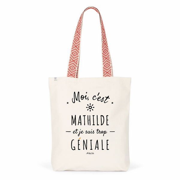 Tote Bag Premium - Mathilde est trop Géniale - 2 Coloris - Cadeau Durable - Cadeau Personnalisable - Cadeaux-Positifs.com -Unique-Rouge-