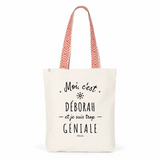 Tote Bag Premium - Déborah est trop Géniale - 2 Coloris - Cadeau Durable - Cadeau Personnalisable - Cadeaux-Positifs.com -Unique-Rouge-