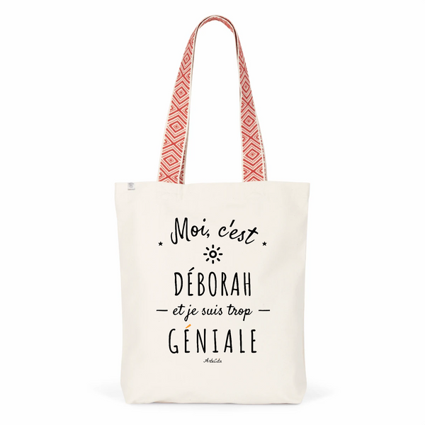 Tote Bag Premium - Déborah est trop Géniale - 2 Coloris - Cadeau Durable - Cadeau Personnalisable - Cadeaux-Positifs.com -Unique-Rouge-