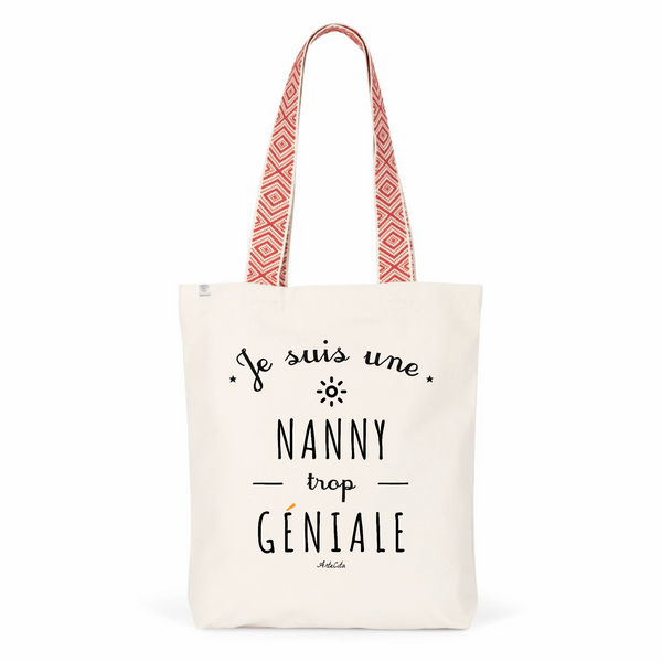 Tote Bag Premium - Nanny trop Géniale - 2 Coloris - Cadeau Durable - Cadeau Personnalisable - Cadeaux-Positifs.com -Unique-Rouge-
