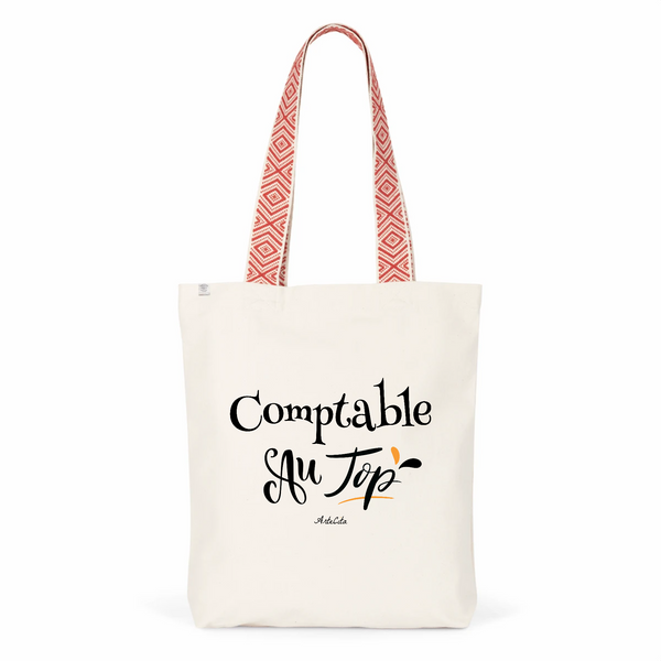 Tote Bag Premium - Comptable au Top - 2 Coloris - Cadeau Durable - Cadeau Personnalisable - Cadeaux-Positifs.com -Unique-Rouge-