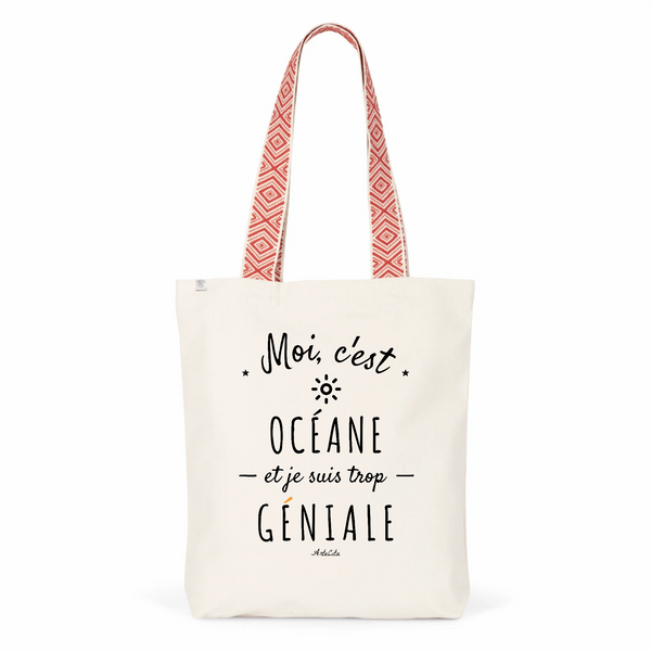 Tote Bag Premium - Océane est trop Géniale - 2 Coloris - Cadeau Durable - Cadeau Personnalisable - Cadeaux-Positifs.com -Unique-Rouge-