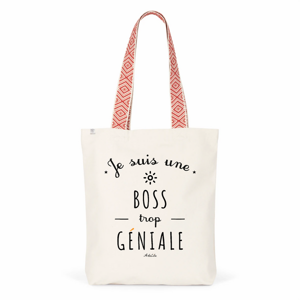 Tote Bag Premium - Boss trop Géniale - 2 Coloris - Cadeau Durable - Cadeau Personnalisable - Cadeaux-Positifs.com -Unique-Rouge-