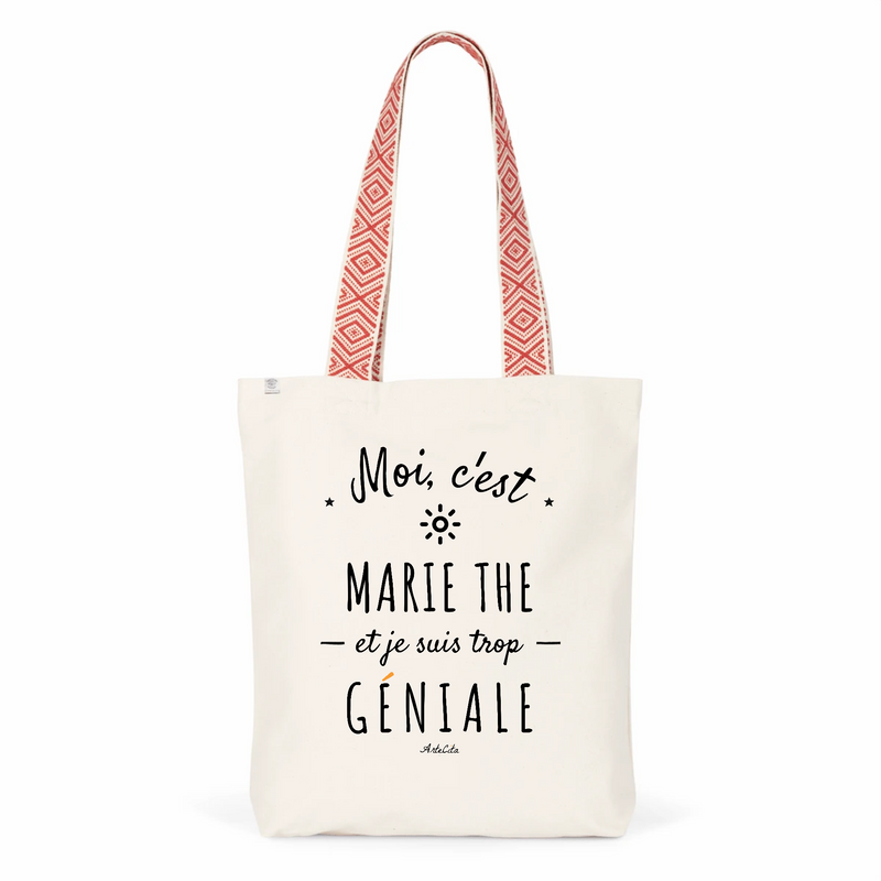 Cadeau anniversaire : Tote Bag Premium - Marie The est trop Géniale - 2 Coloris - Cadeau Durable - Cadeau Personnalisable - Cadeaux-Positifs.com -Unique-Rouge-