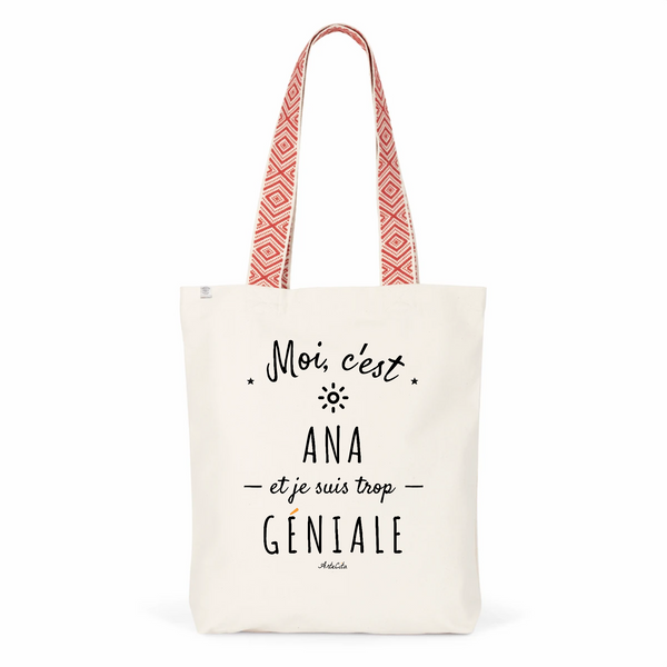 Tote Bag Premium - Ana est trop Géniale - 2 Coloris - Cadeau Durable - Cadeau Personnalisable - Cadeaux-Positifs.com -Unique-Rouge-