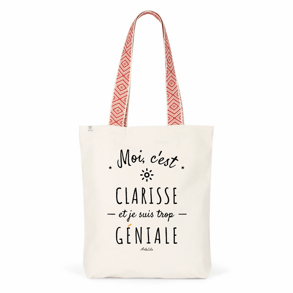 Tote Bag Premium - Clarisse est trop Géniale - 2 Coloris - Cadeau Durable - Cadeau Personnalisable - Cadeaux-Positifs.com -Unique-Rouge-