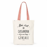 Tote Bag Premium - Cassandra est trop Géniale - 2 Coloris - Cadeau Durable - Cadeau Personnalisable - Cadeaux-Positifs.com -Unique-Rouge-