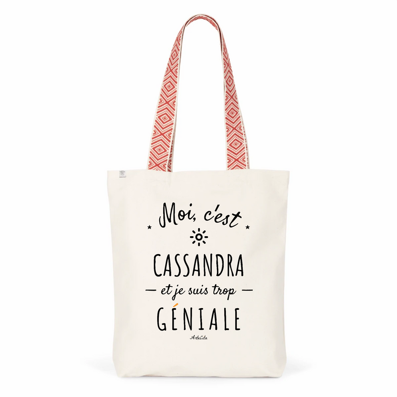 Cadeau anniversaire : Tote Bag Premium - Cassandra est trop Géniale - 2 Coloris - Cadeau Durable - Cadeau Personnalisable - Cadeaux-Positifs.com -Unique-Rouge-