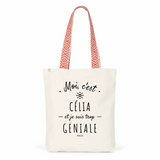 Tote Bag Premium - Célia est trop Géniale - 2 Coloris - Cadeau Durable - Cadeau Personnalisable - Cadeaux-Positifs.com -Unique-Rouge-