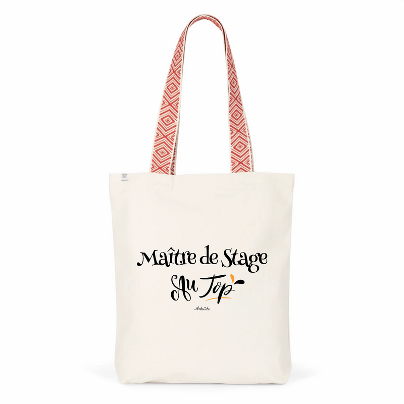Cadeau anniversaire : Tote Bag Premium - Maître de Stage au Top - 2 Coloris - Cadeau Durable - Cadeau Personnalisable - Cadeaux-Positifs.com -Unique-Rouge-