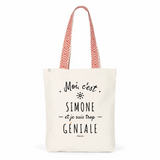 Tote Bag Premium - Simone est trop Géniale - 2 Coloris - Cadeau Durable - Cadeau Personnalisable - Cadeaux-Positifs.com -Unique-Rouge-