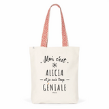 Tote Bag Premium - Alicia est trop Géniale - 2 Coloris - Cadeau Durable - Cadeau Personnalisable - Cadeaux-Positifs.com -Unique-Rouge-