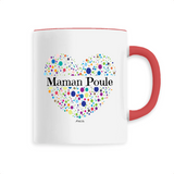 Mug - Maman Poule (Coeur) - 6 Coloris - Cadeau Unique & Tendre - Cadeau Personnalisable - Cadeaux-Positifs.com -Unique-Rouge-