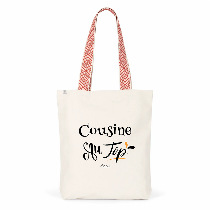 Cadeau anniversaire : Tote Bag Premium - Cousine au Top - 2 Coloris - Cadeau Durable - Cadeau Personnalisable - Cadeaux-Positifs.com -Unique-Rouge-