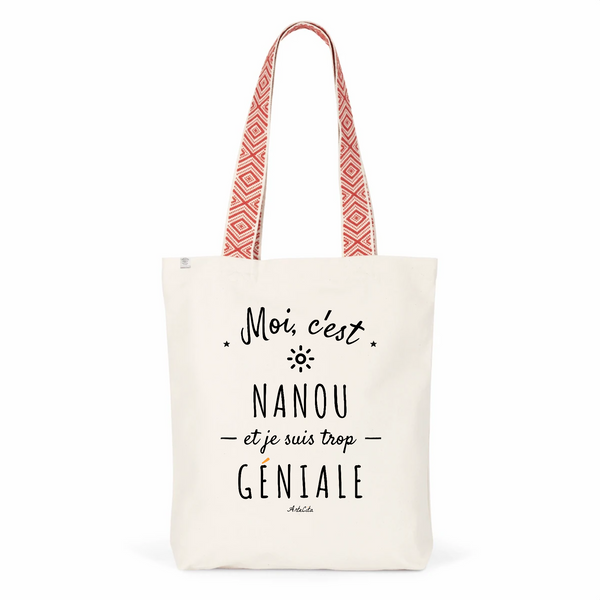 Tote Bag Premium - Nanou est trop Géniale - 2 Coloris - Cadeau Durable - Cadeau Personnalisable - Cadeaux-Positifs.com -Unique-Rouge-