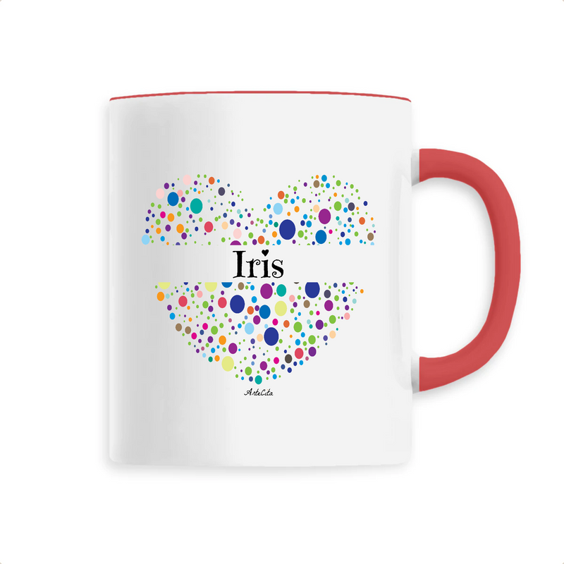 Cadeau anniversaire : Mug - Iris (Coeur) - 6 Coloris - Cadeau Unique & Tendre - Cadeau Personnalisable - Cadeaux-Positifs.com -Unique-Rouge-