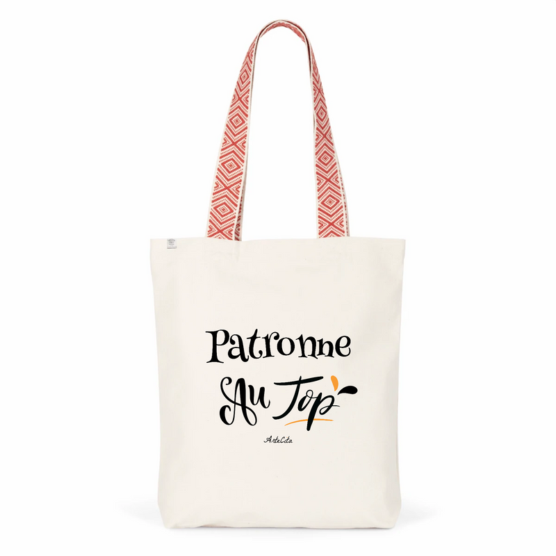 Cadeau anniversaire : Tote Bag Premium - Patronne au Top - 2 Coloris - Cadeau Durable - Cadeau Personnalisable - Cadeaux-Positifs.com -Unique-Rouge-