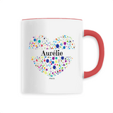 Mug - Aurélie (Coeur) - 6 Coloris - Cadeau Unique & Tendre - Cadeau Personnalisable - Cadeaux-Positifs.com -Unique-Rouge-