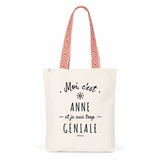 Tote Bag Premium - Anne est trop Géniale - 2 Coloris - Cadeau Durable - Cadeau Personnalisable - Cadeaux-Positifs.com -Unique-Rouge-