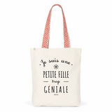 Tote Bag Premium - Petite Fille trop Géniale - 2 Coloris - Cadeau Durable - Cadeau Personnalisable - Cadeaux-Positifs.com -Unique-Rouge-