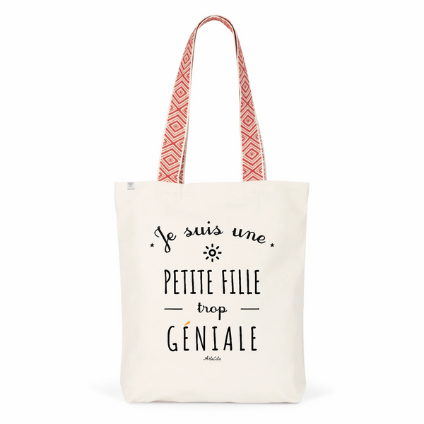 Tote Bag Premium - Petite Fille trop Géniale - 2 Coloris - Cadeau Durable - Cadeau Personnalisable - Cadeaux-Positifs.com -Unique-Rouge-