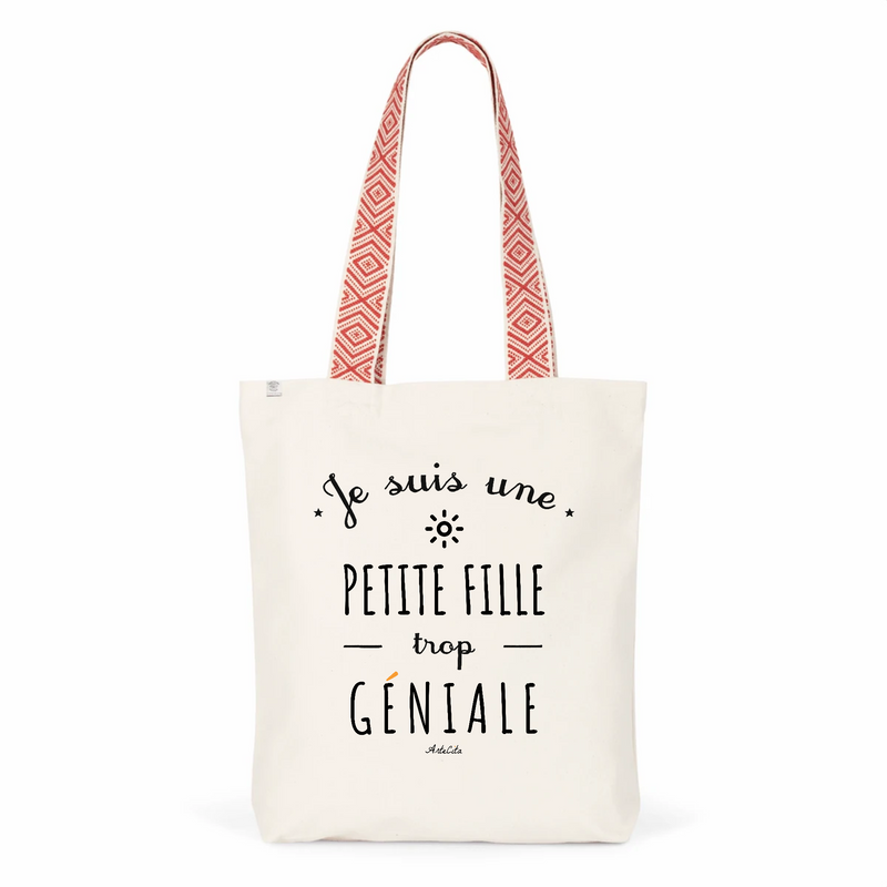 Cadeau anniversaire : Tote Bag Premium - Petite Fille trop Géniale - 2 Coloris - Cadeau Durable - Cadeau Personnalisable - Cadeaux-Positifs.com -Unique-Rouge-