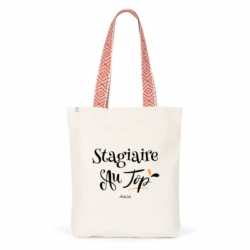 Cadeau anniversaire : Tote Bag Premium - Stagiaire au Top - 2 Coloris - Cadeau Durable - Cadeau Personnalisable - Cadeaux-Positifs.com -Unique-Rouge-