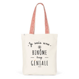 Tote Bag Premium - Binôme trop Géniale - 2 Coloris - Cadeau Durable - Cadeau Personnalisable - Cadeaux-Positifs.com -Unique-Rouge-